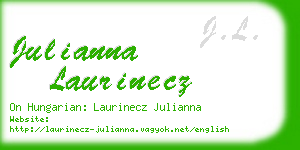 julianna laurinecz business card